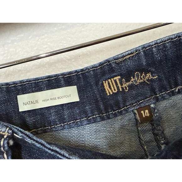 KUT FROM THE KLOTH NATALIE HIGH RISE BOOTCUT Thick‎ Stitch Jeans Size 14 Western - Picture 4 of 12